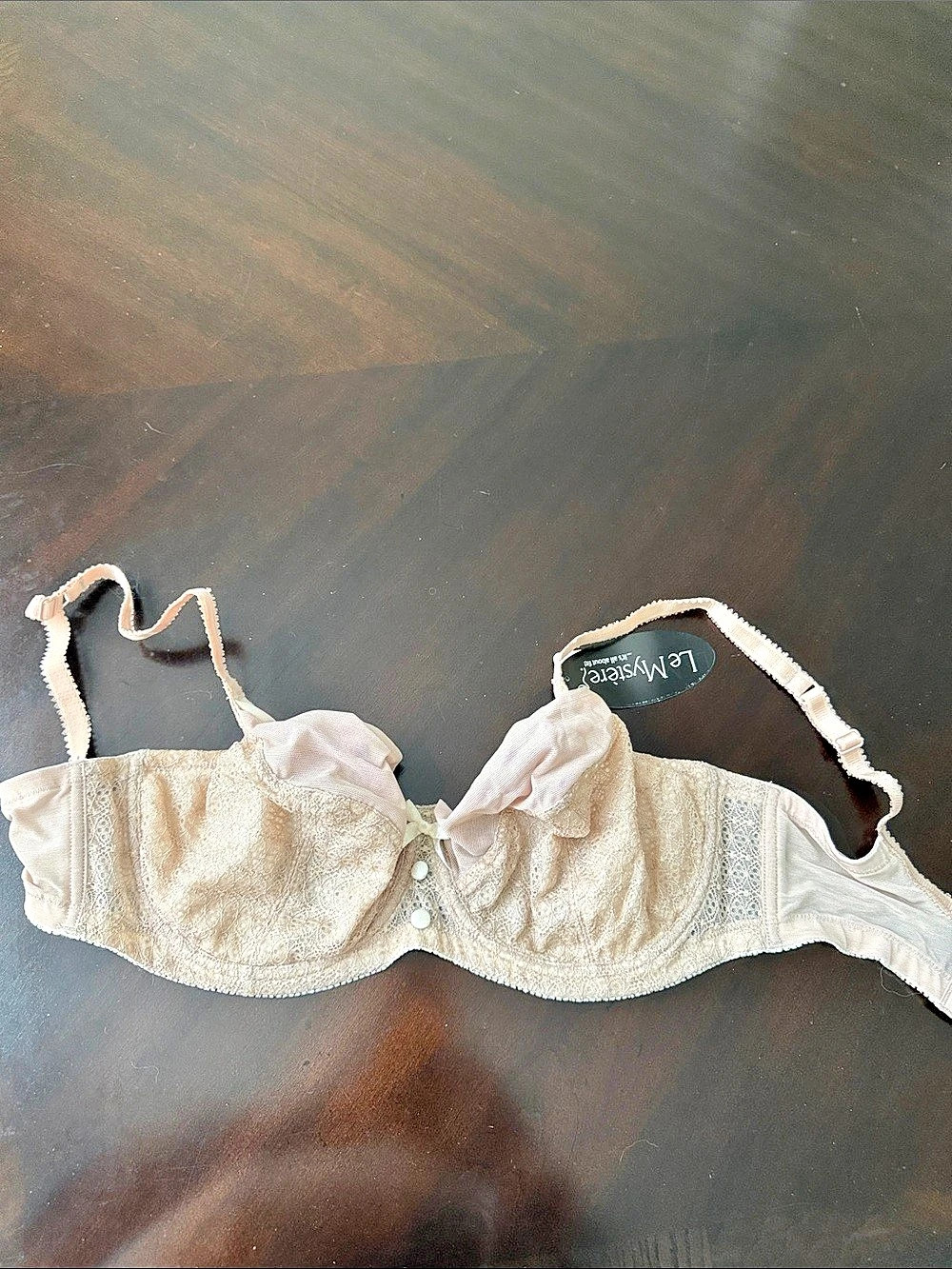 Le Mystere Sophie Bra Floral Bra in Pink & White 34F NWT